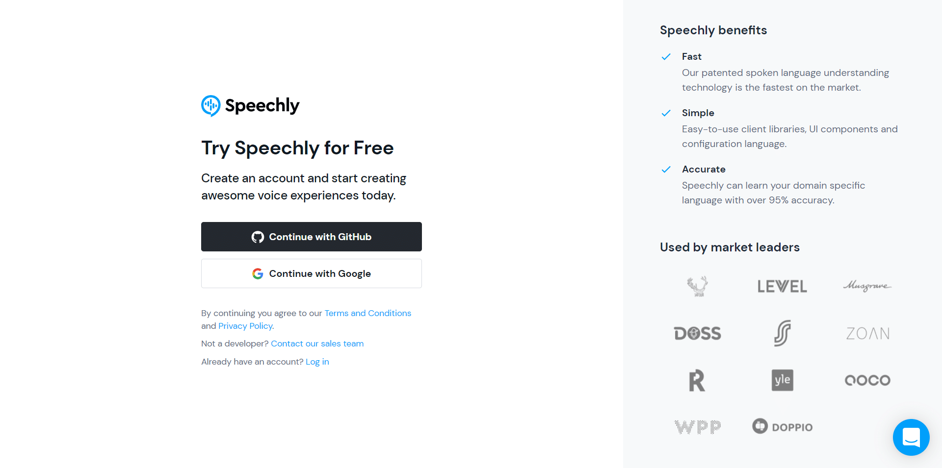 Speechly Signup