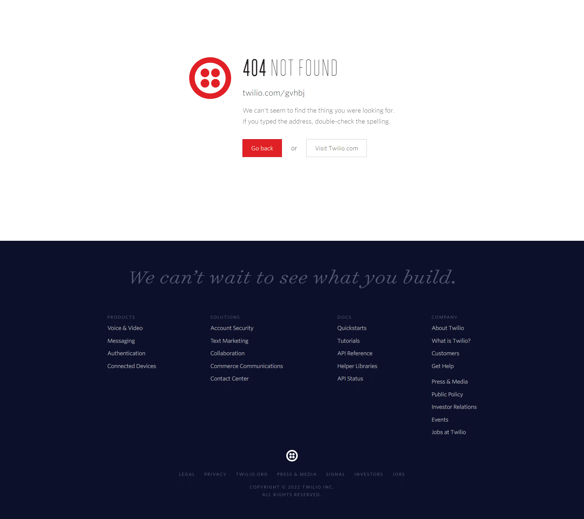 Twilio 404 Page Not Found