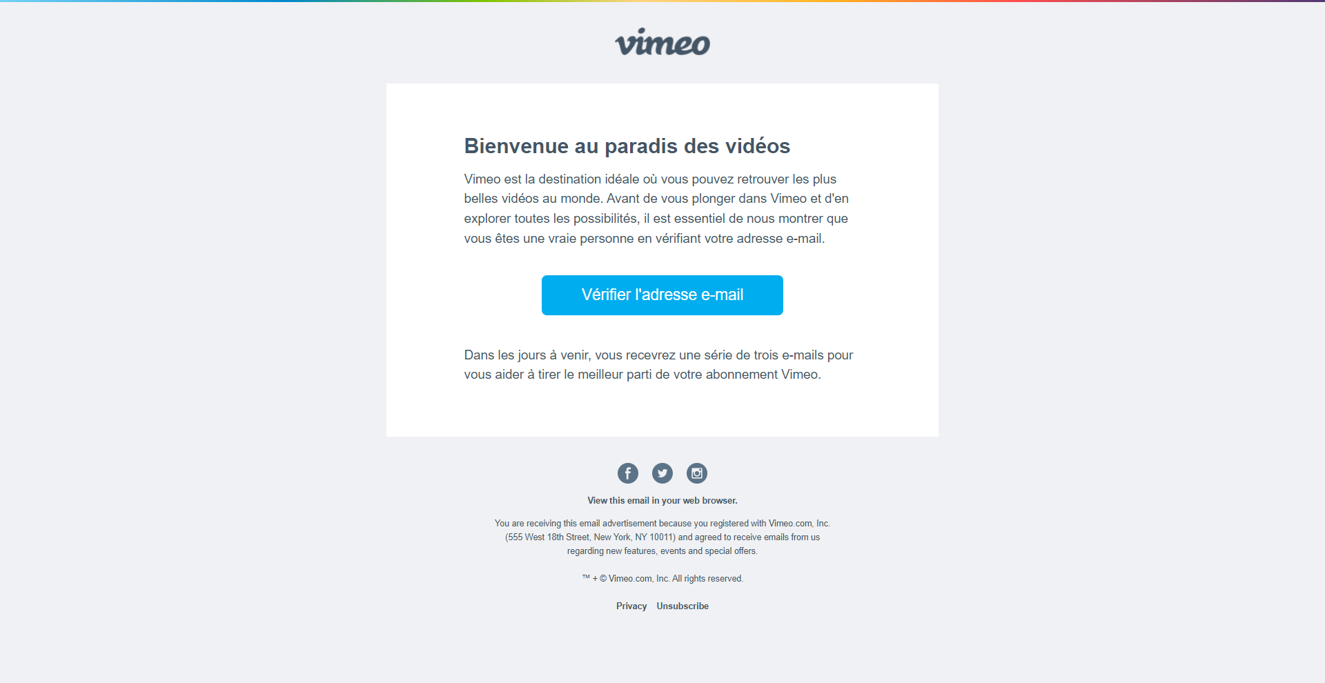 Vimeo Account Activation