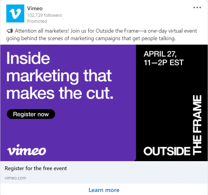 Vimeo LinkedIn Ads 2