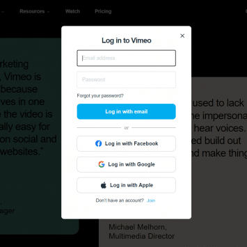 Vimeo Login