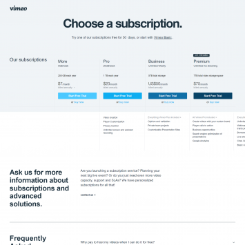 Vimeo Pricing
