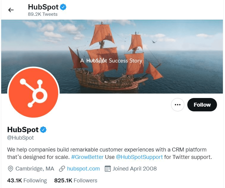 hubspot twitter b2b example