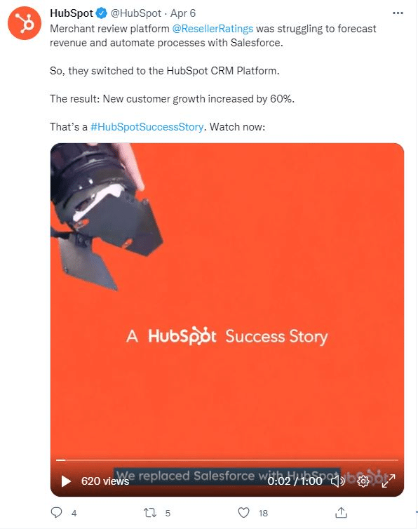 hubspot twitter b2b example