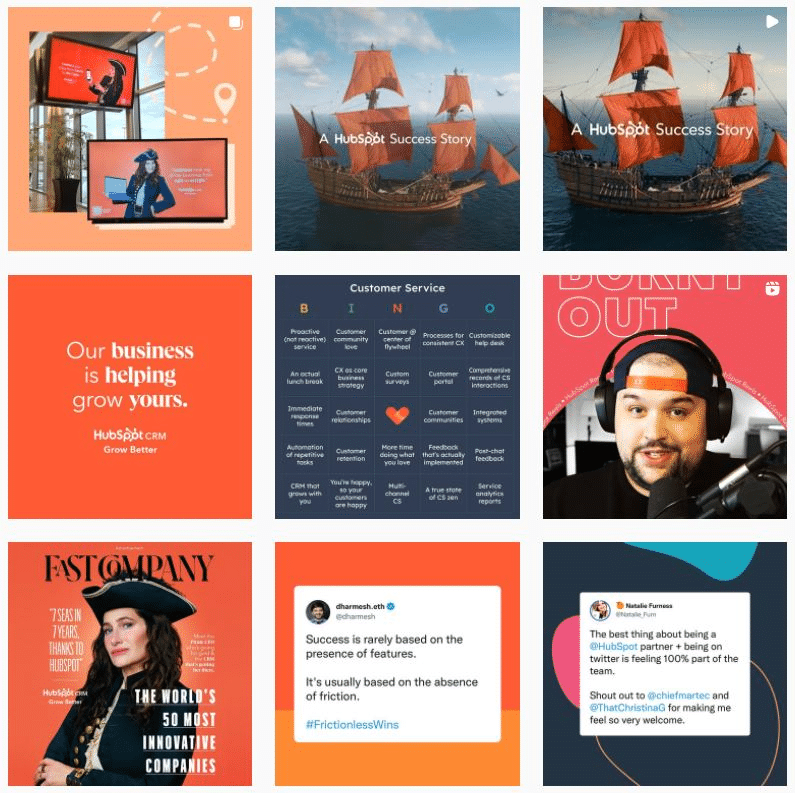 hubspot Instagram b2b example