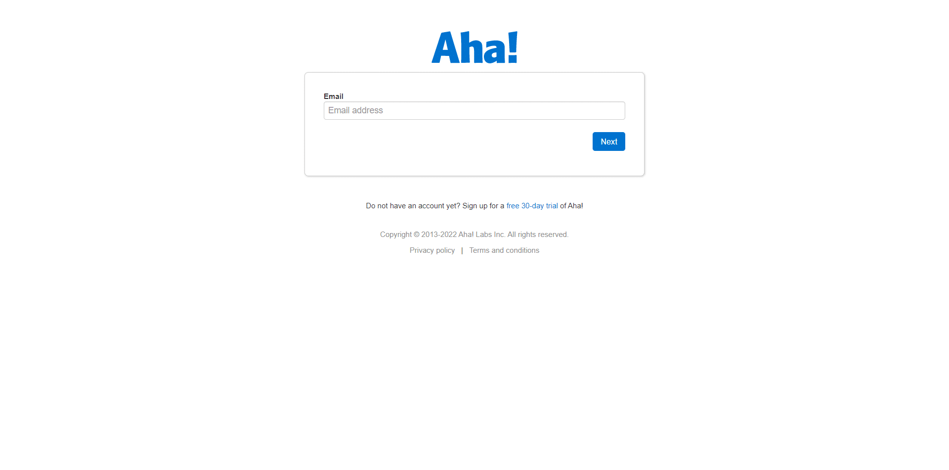 Aha! Login