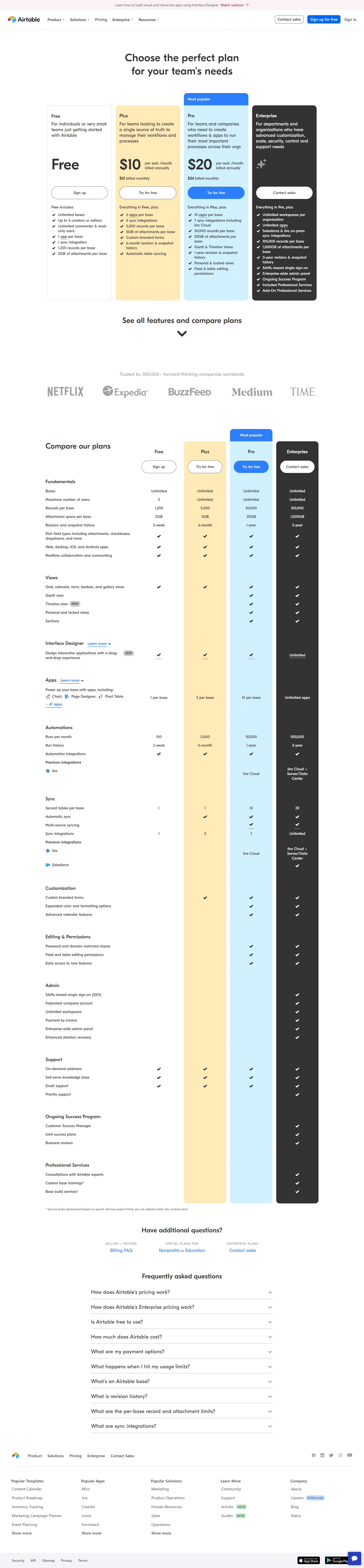 Airtable Pricing