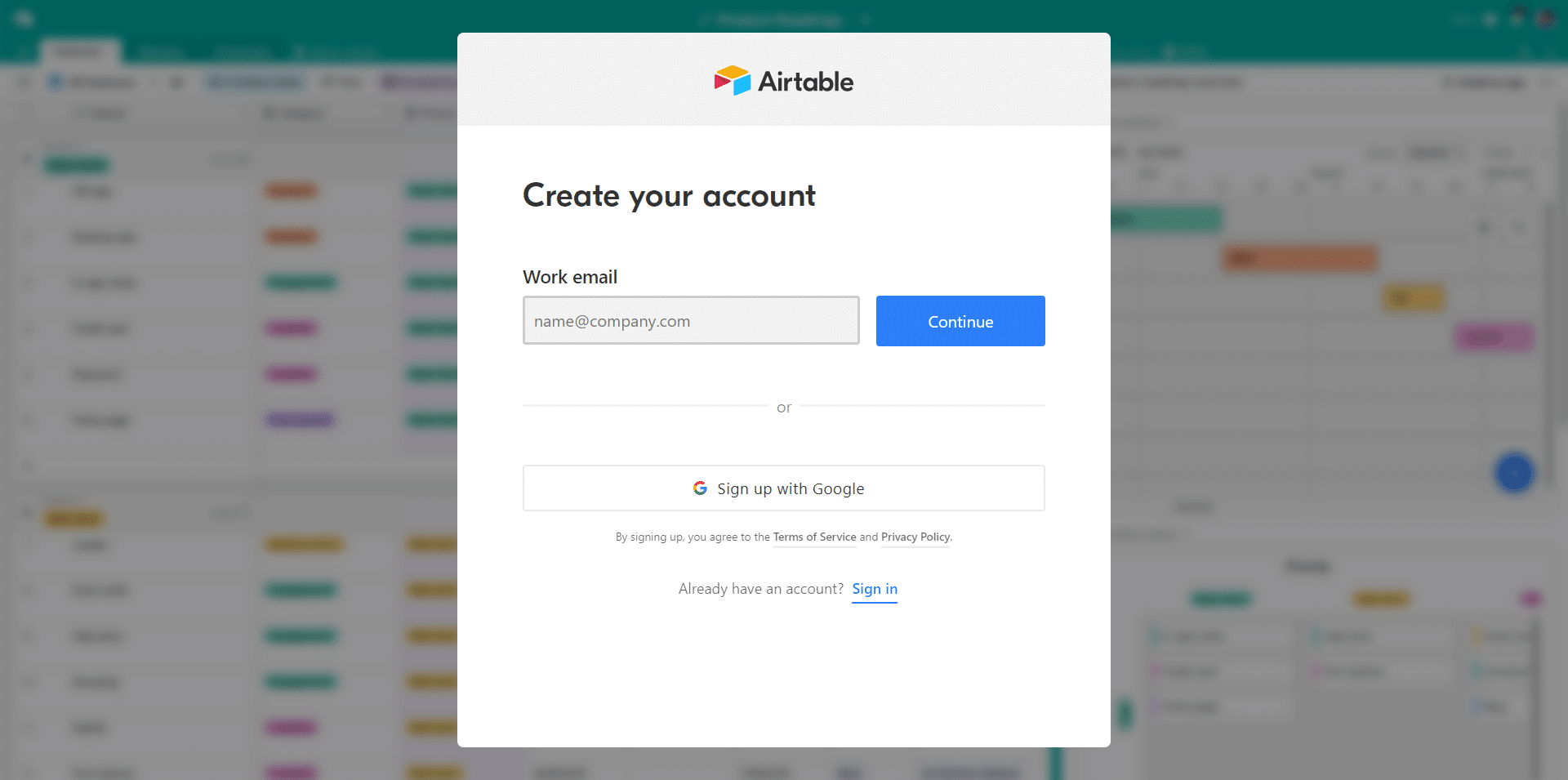 Airtable Signup