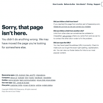 Basecamp 404 Page Not Found