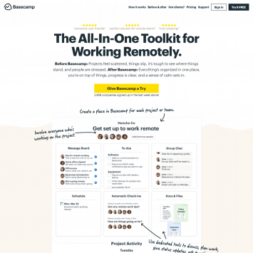 Basecamp Homepage
