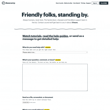 Basecamp Landing Page
