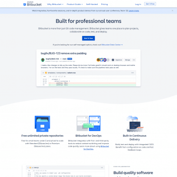 Bitbucket Homepage