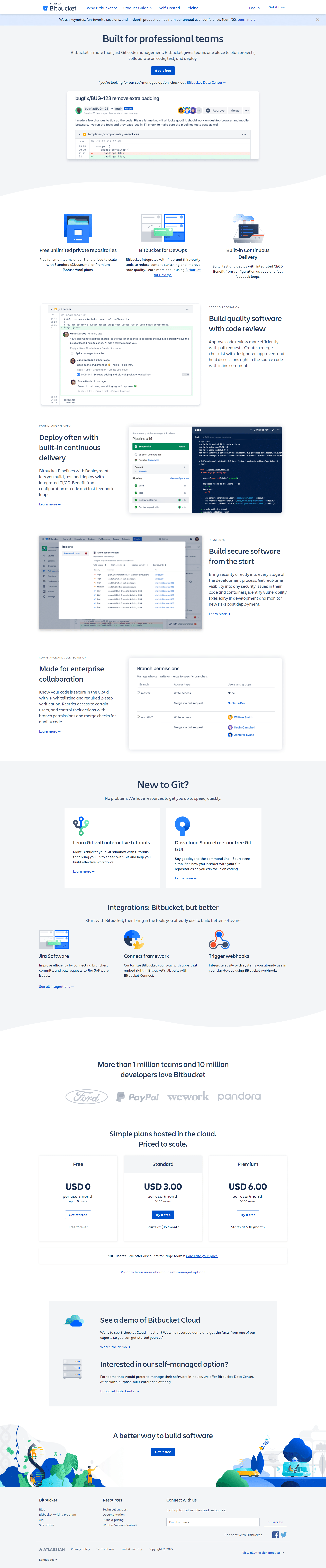 Bitbucket Homepage