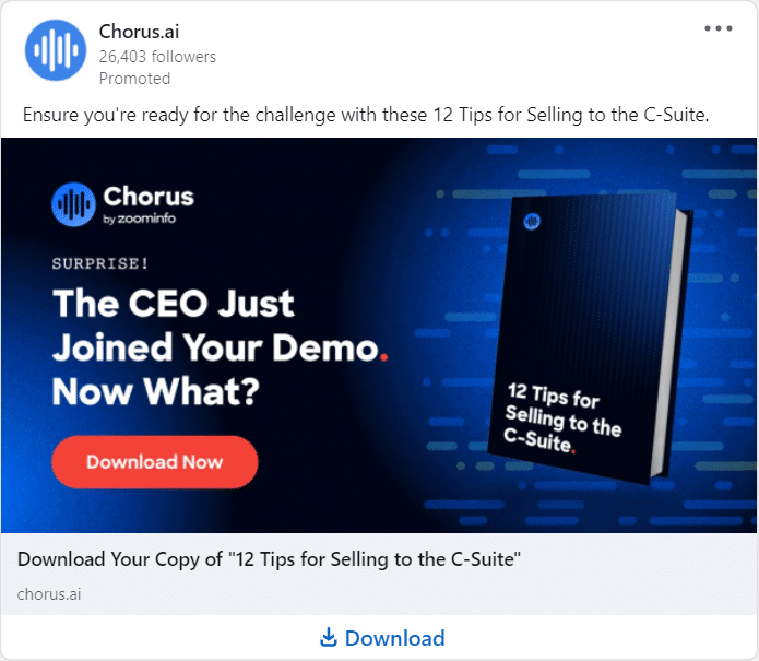 Chorus.ai LinkedIn Ads 1