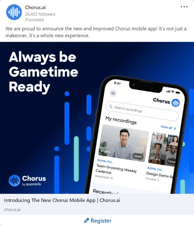 Chorus.ai LinkedIn Ads 3