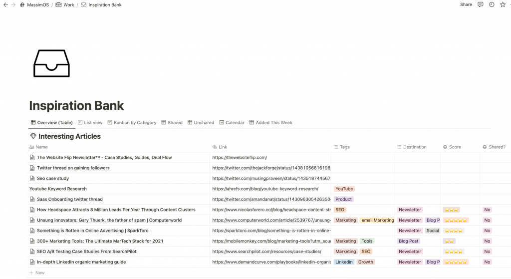 Notion Content Curation Tool