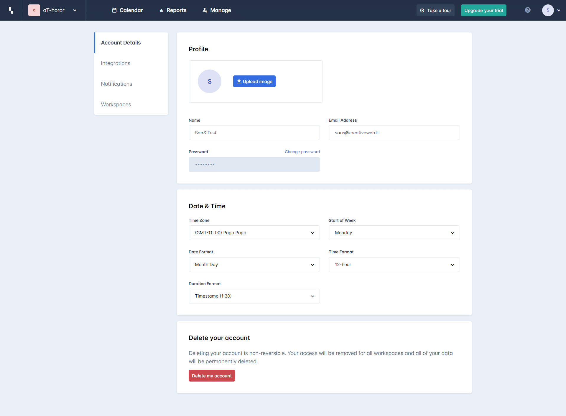 HourStack User Profile