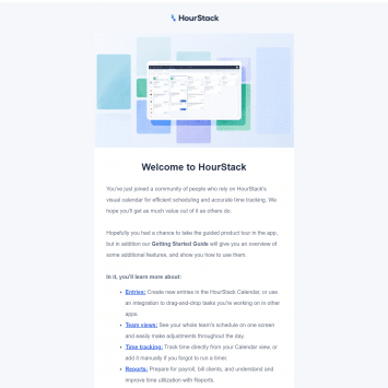 HourStack Welcome Email