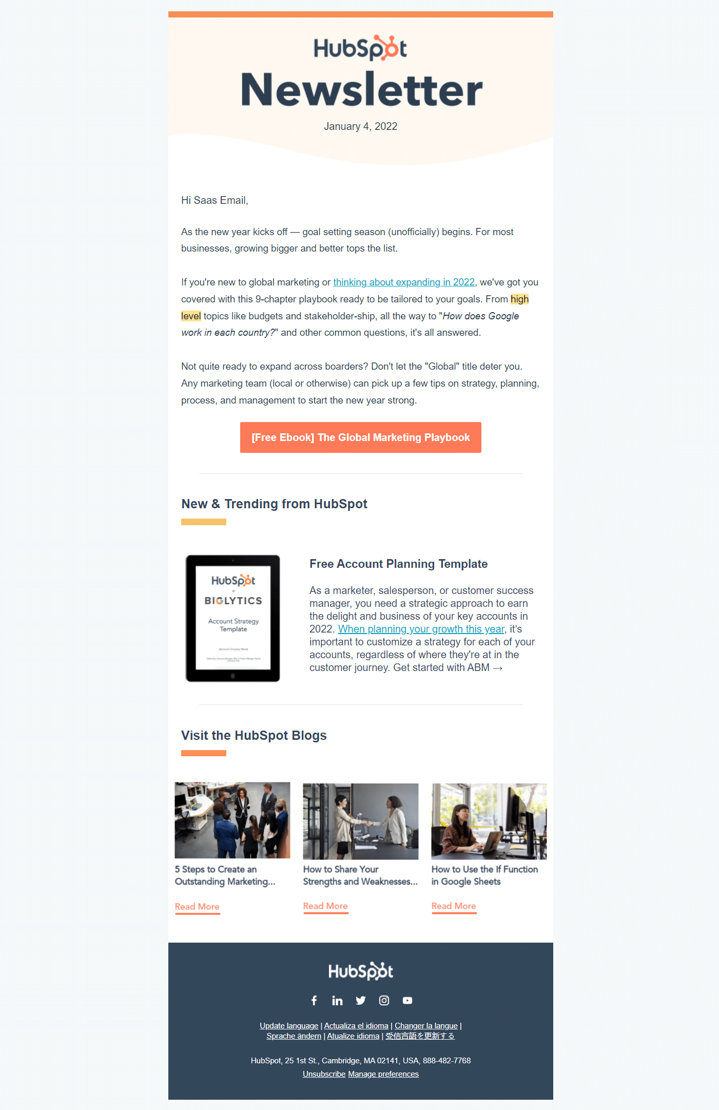 HubSpot Newsletter