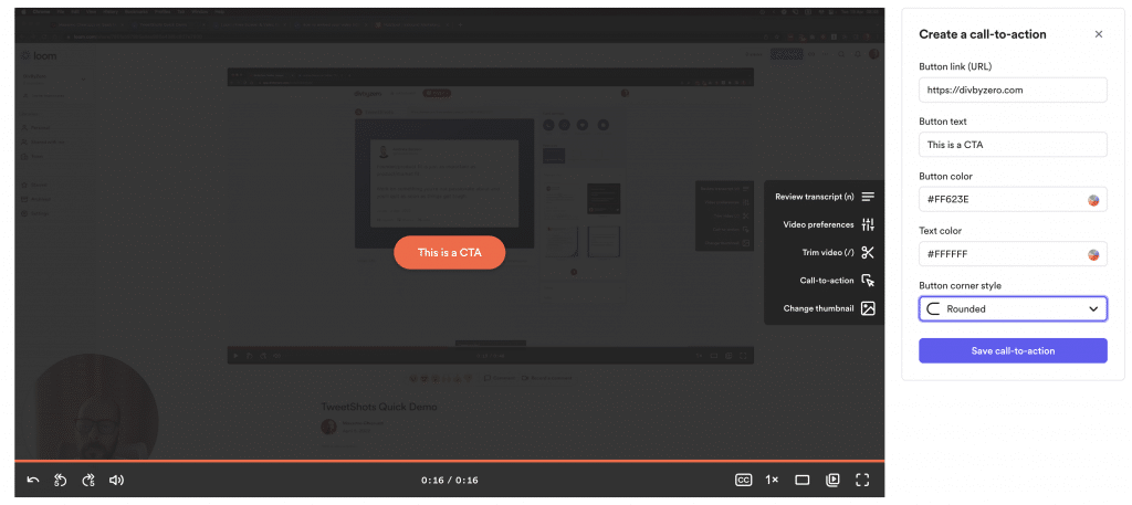 Loom Review: How to add a call to action