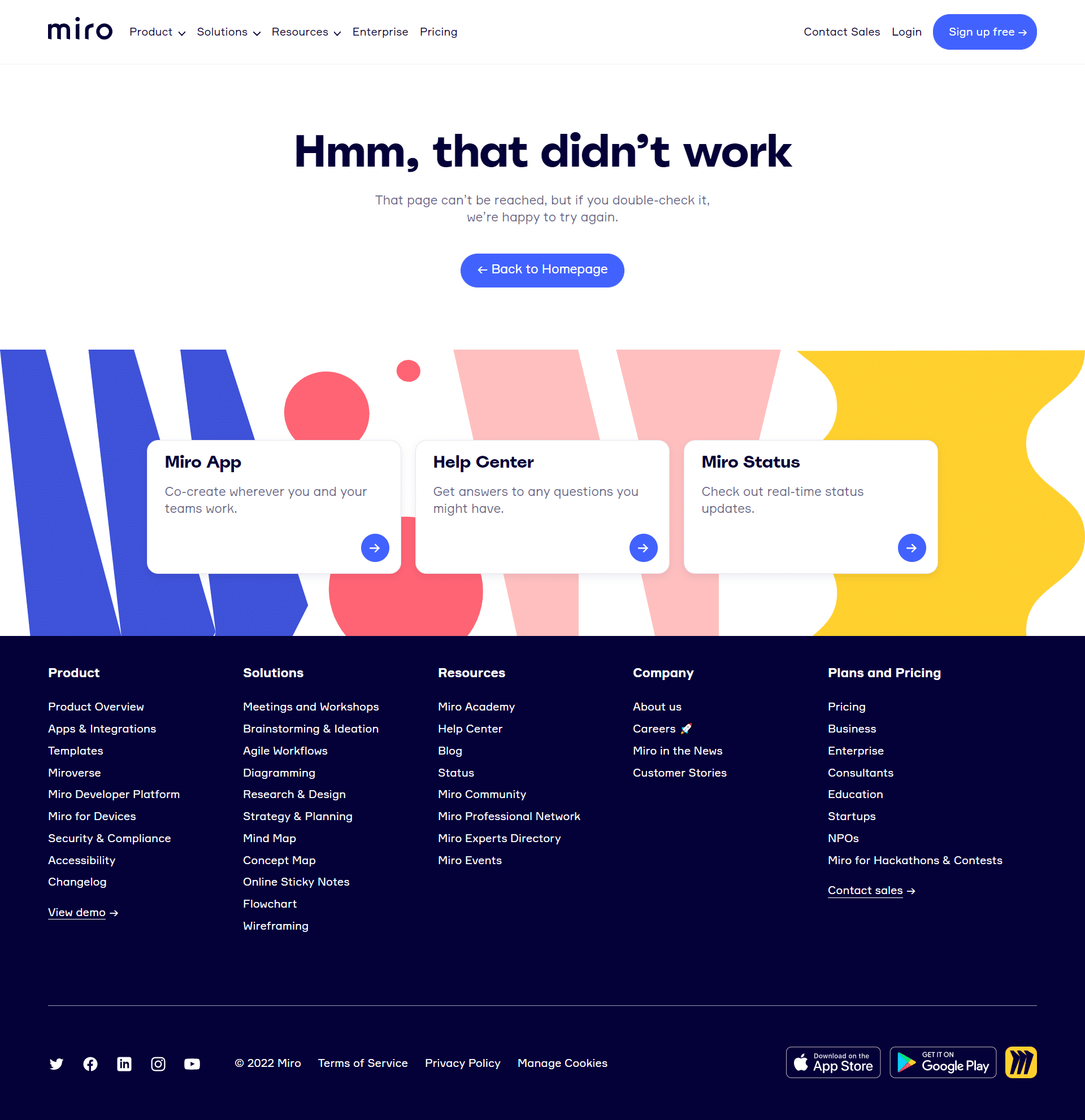 Miro 404 Page Not Found