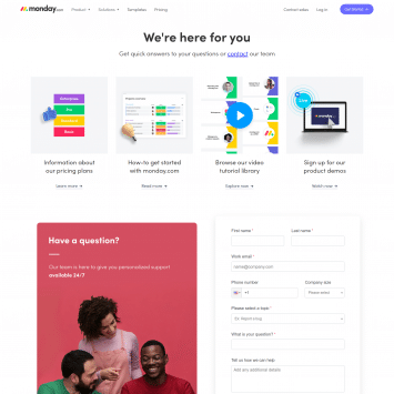 Monday Landing Page