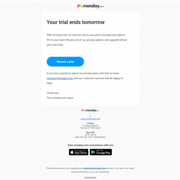 monday.com Trial Expiration