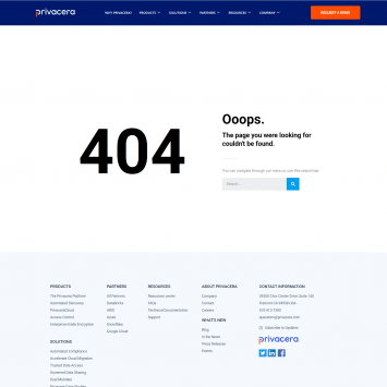 Privacera 404 Page Not Found