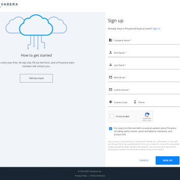 PrivaceraCloud Signup