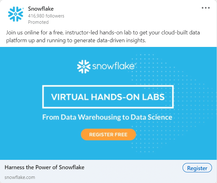 Snowflake LinkedIn Ads 2