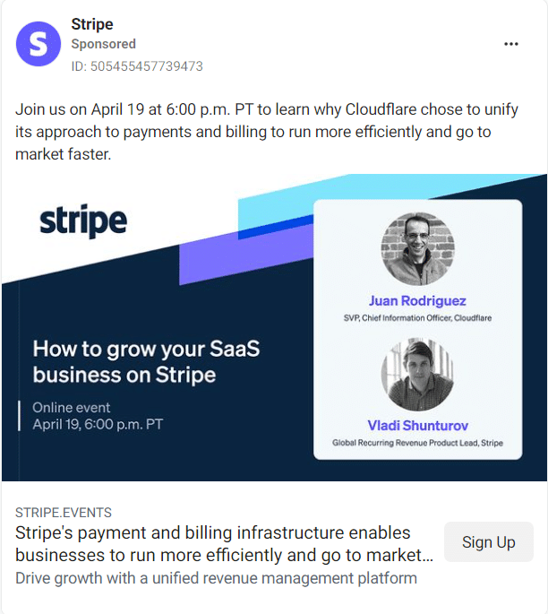 Stripe Facebook Ads 1