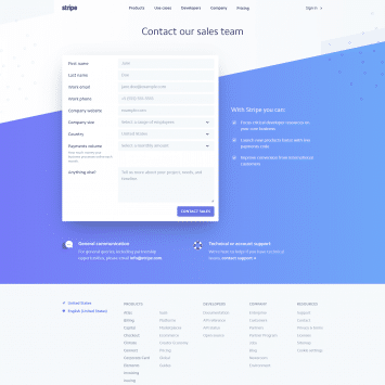 Stripe Landing Page