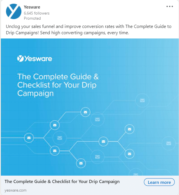 Yesware LinkedIn Ads 2