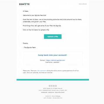 Egnyte Welcome Email