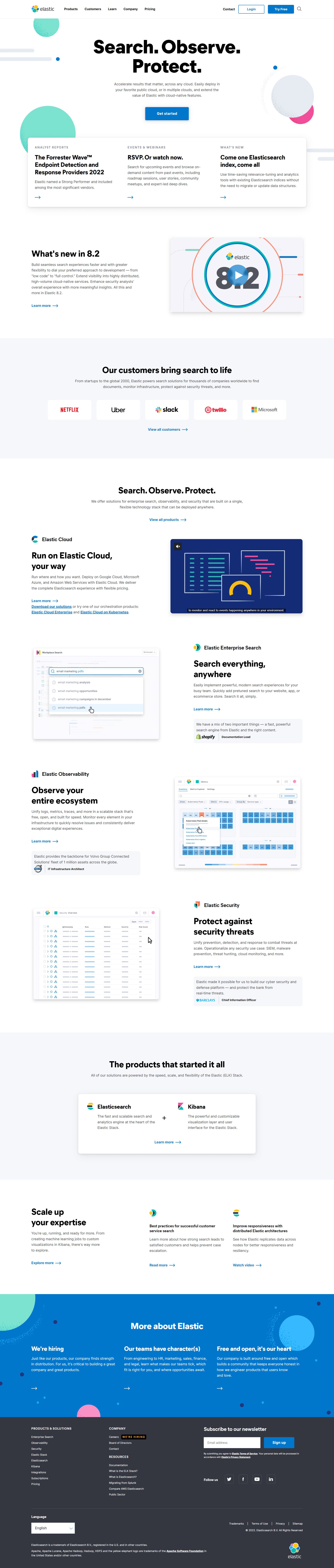 Elastic Homepage