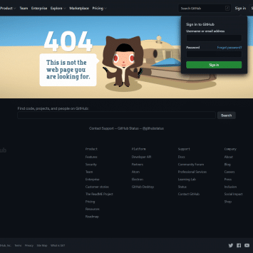 GitHub 404 Page Not Found