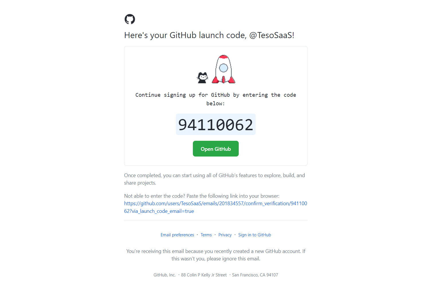 GitHub Account Activation