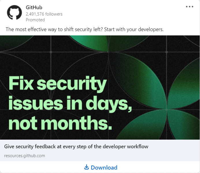 GitHub LinkedIn Ads 2