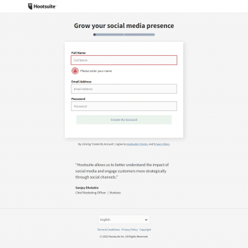 Hootsuite Signup 1