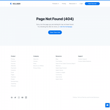 Kajabi 404 Page Not Found