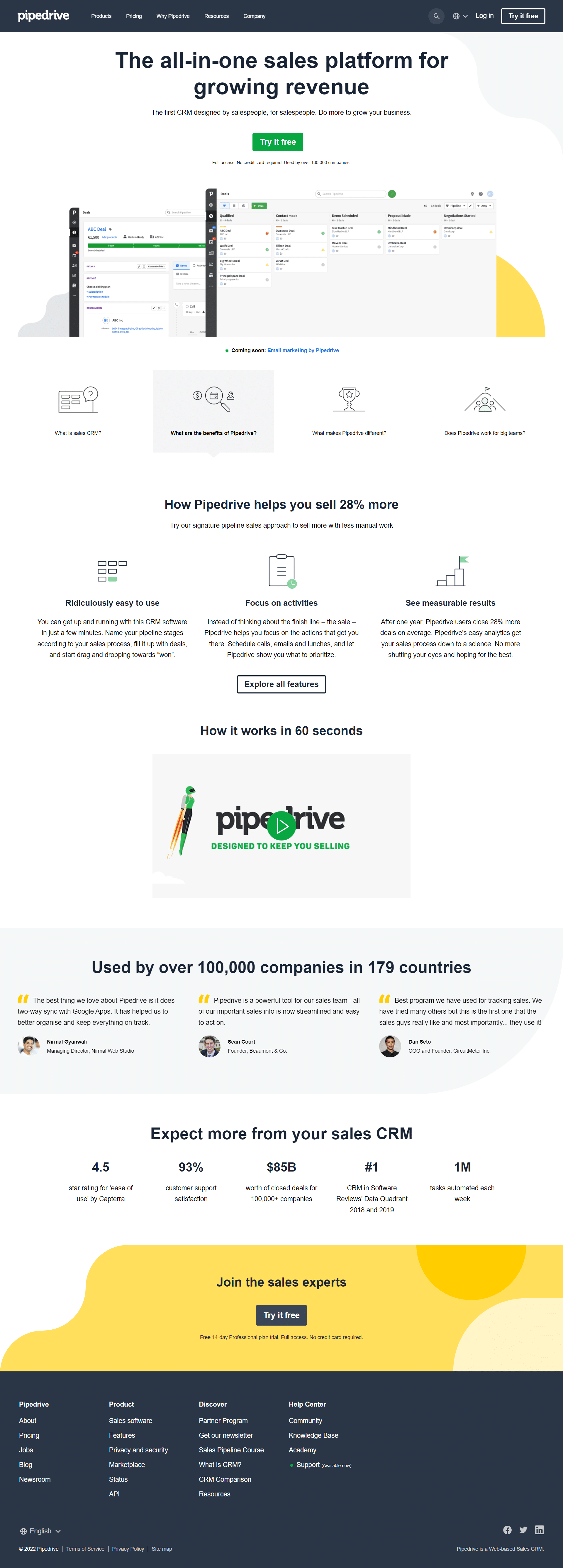 Pipedrive Homepage