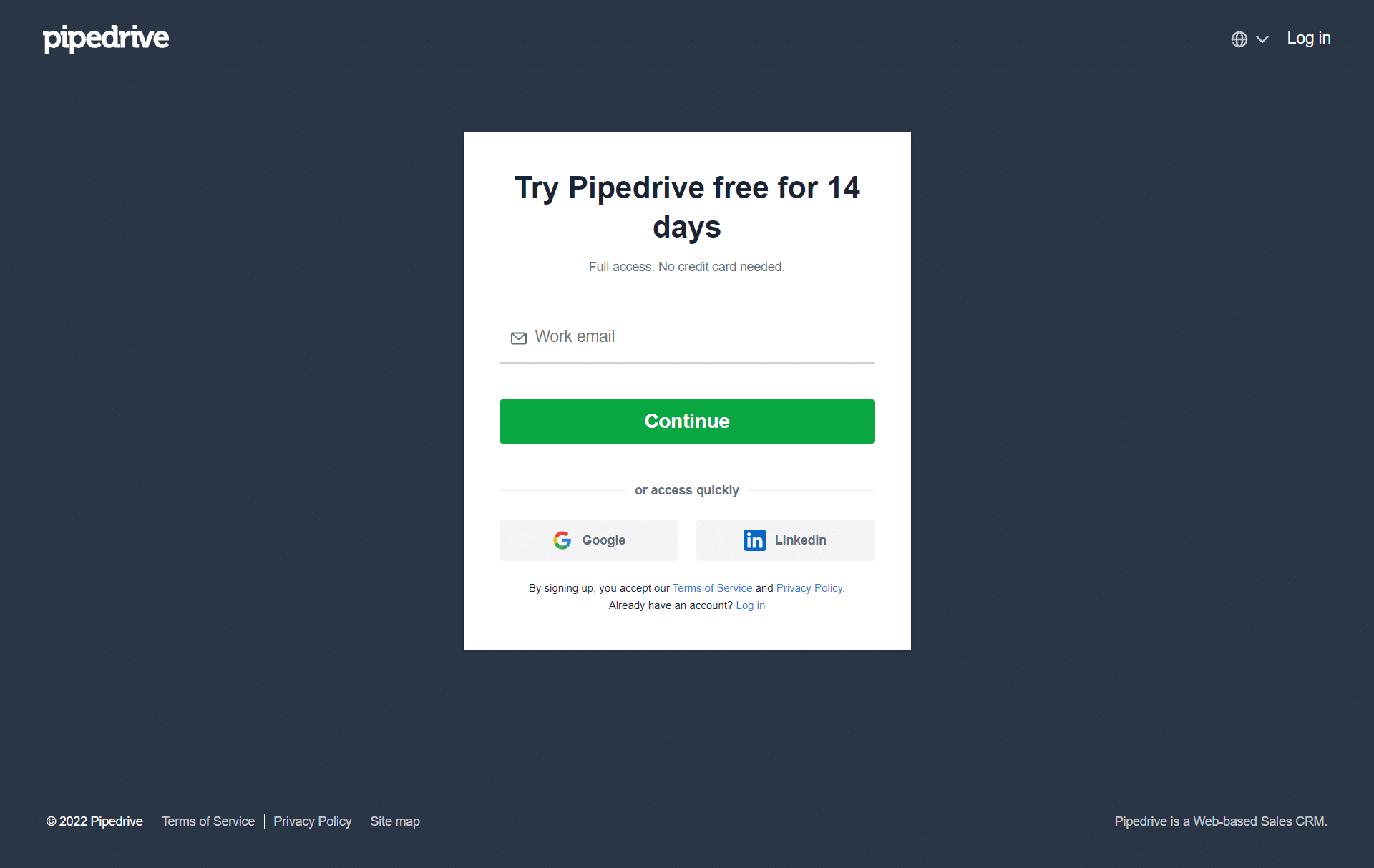 Pipedrive Signup