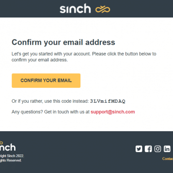 Sinch Account Activation