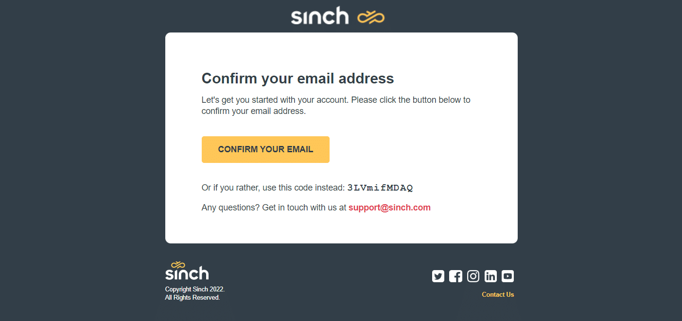 Sinch Account Activation