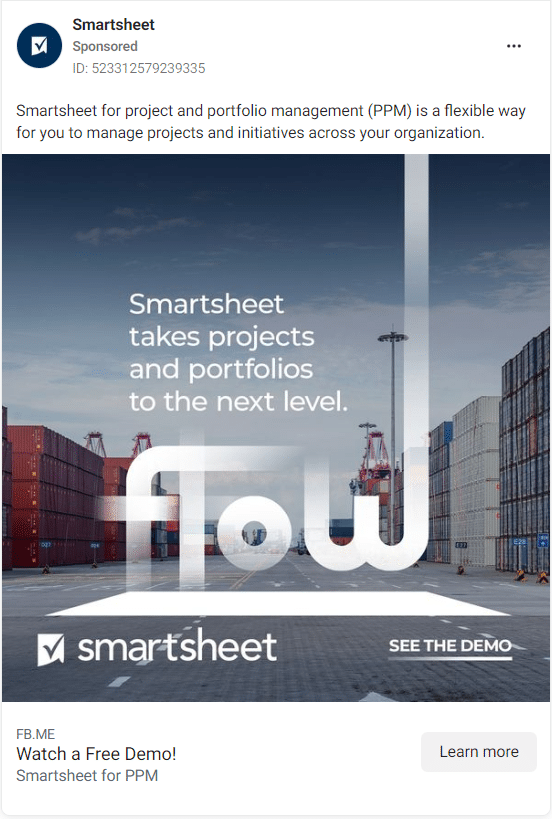 Smartsheet Facebook Ads 1