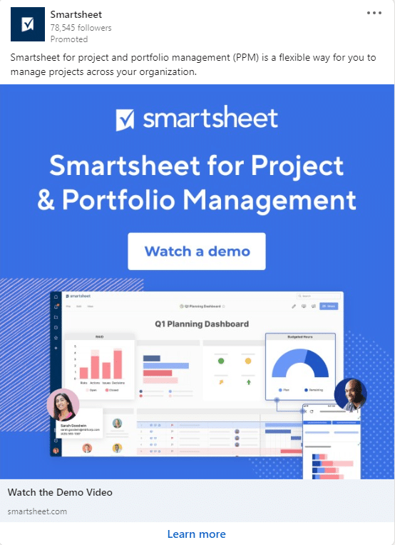 Smartsheet LinkedIn Ads 1