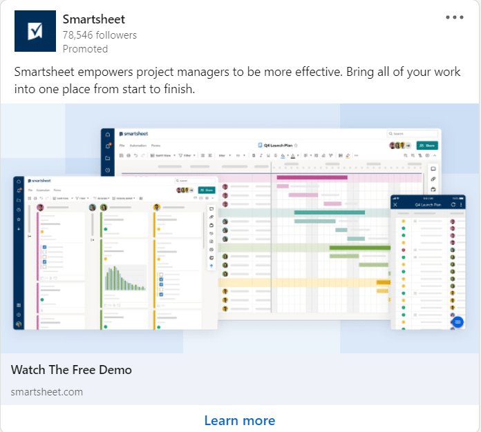 Smartsheet LinkedIn Ads 3