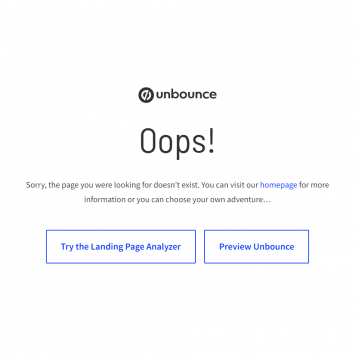 Unbounce 404 Page Not Found