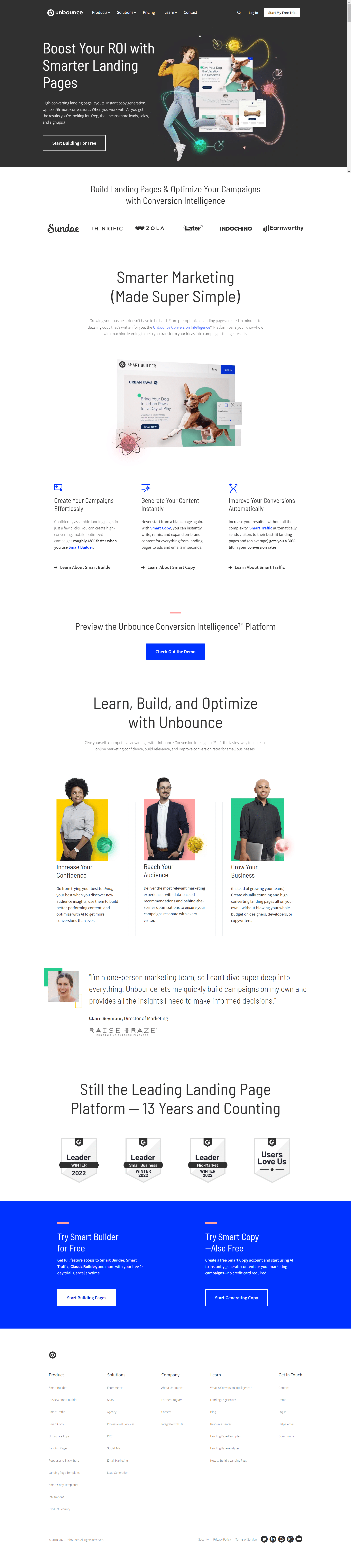 Unbounce Homepage