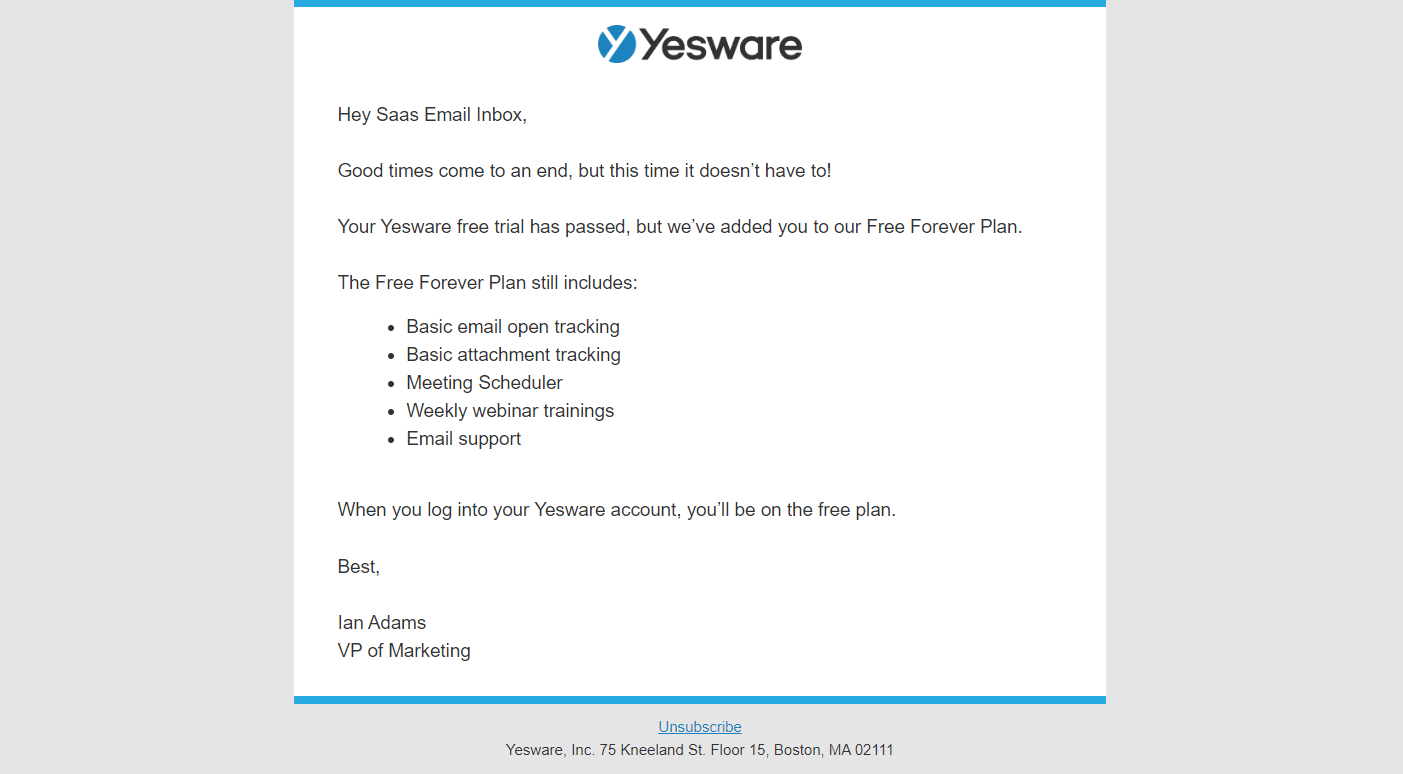 Yesware Trial Expiration